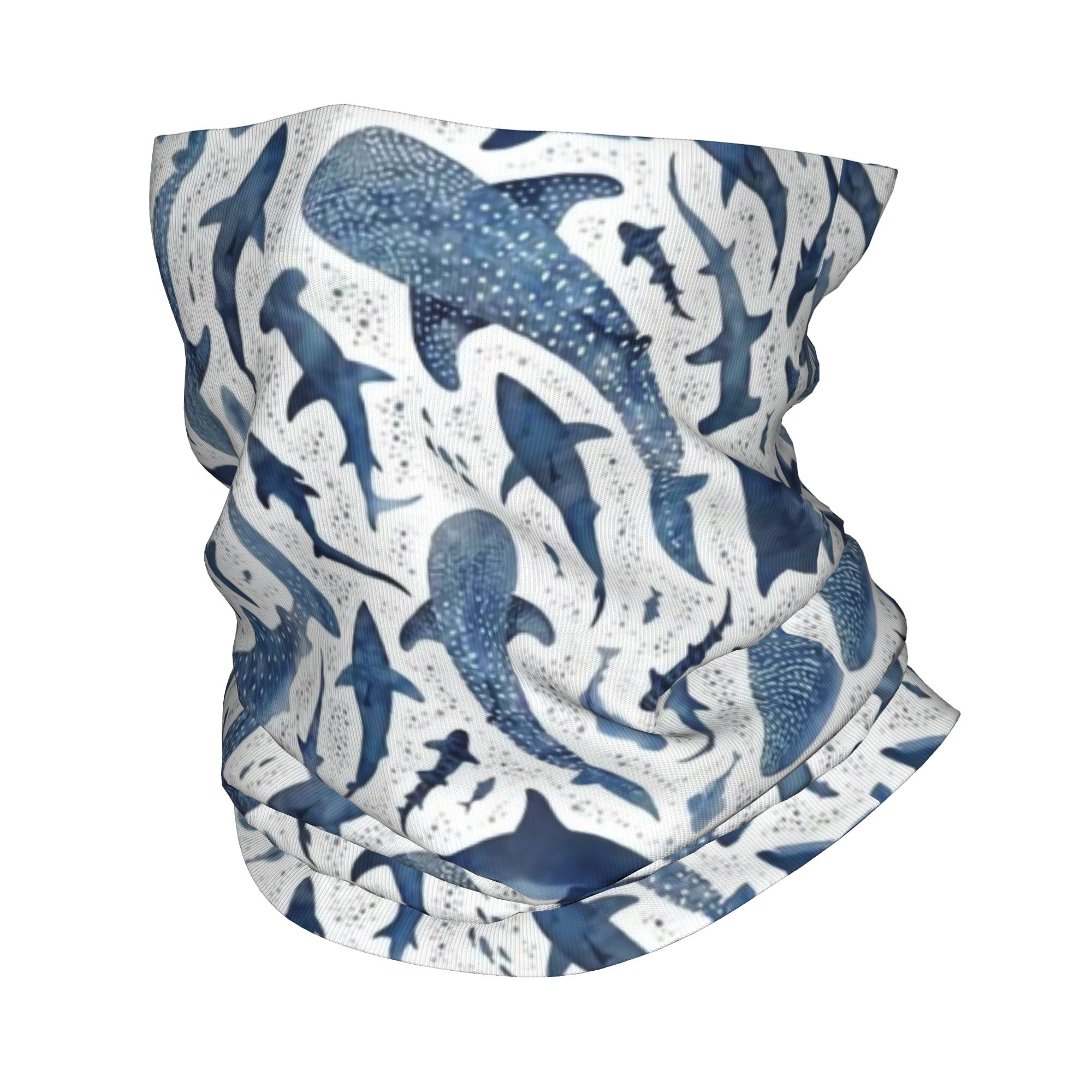 Custom Blue Watercolour Shark  - Neck Gaiter Face Cover review and price