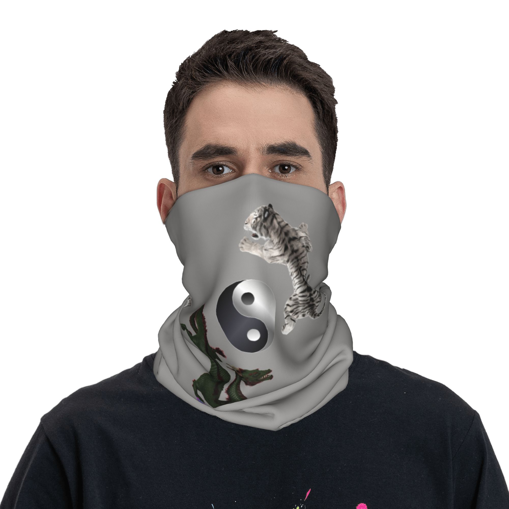 Custom Yin Yang Dragon and Tig - Neck Gaiter Face Cover review and price