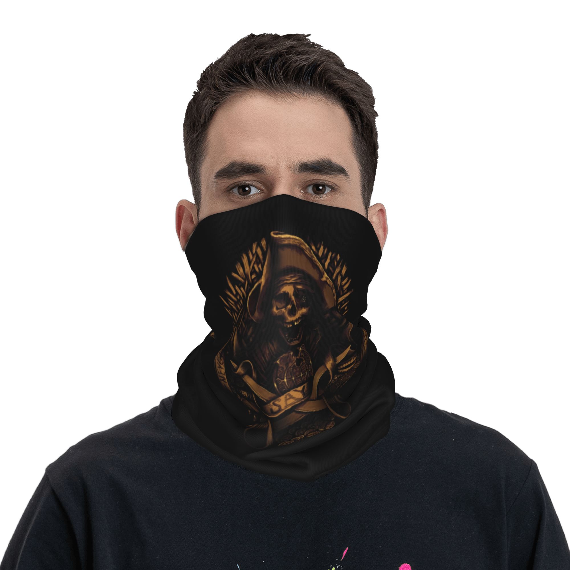 Custom Never Say Die Pirate Sk - Neck Gaiter Face Cover review and price